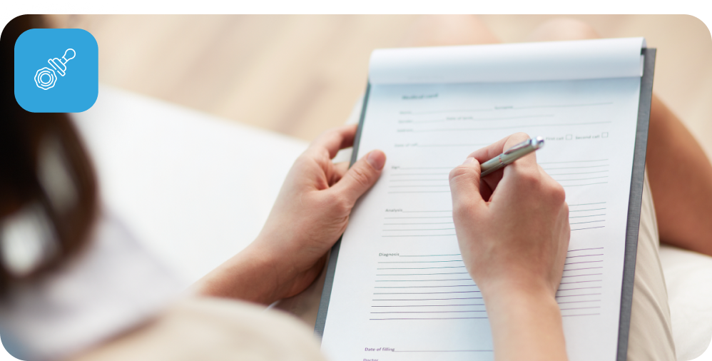 woman signing papers