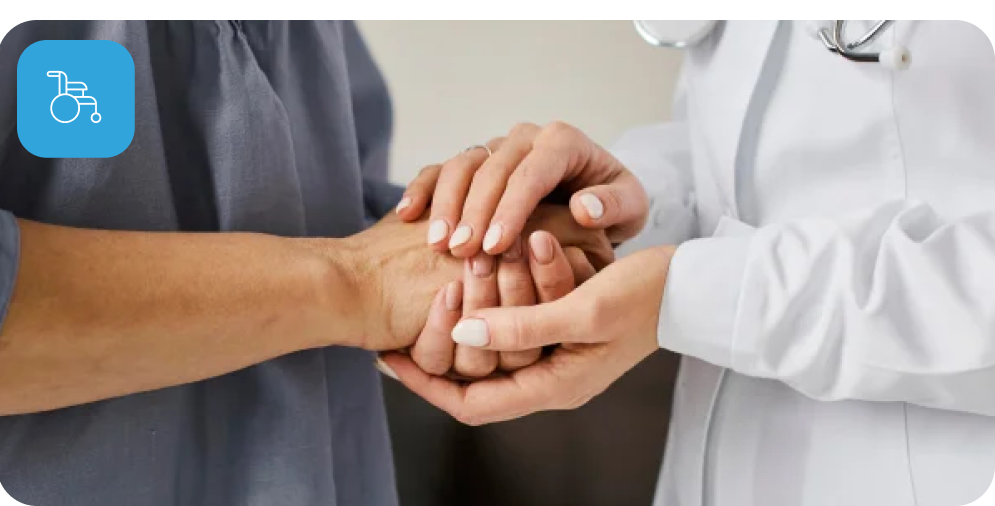doctor holding patients hand